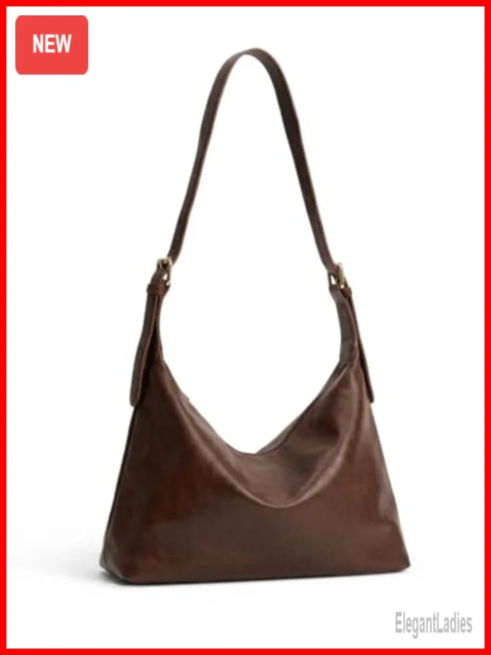 Slouchy Hobo Bag - Soft Vintage Vegan Leather Crossbody Shoulder Bag